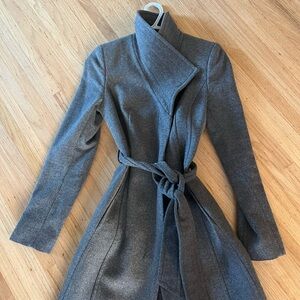 Aritzia charcoal grey Connor coat mid length.